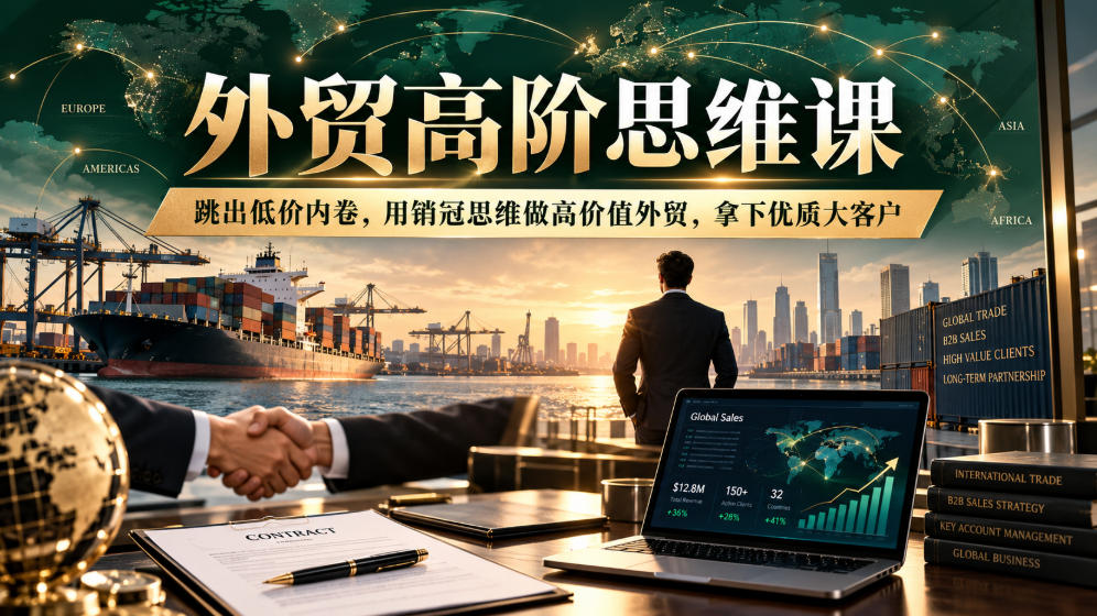 外贸高阶思维课，跳出低价内卷，用销冠思维做高价值外贸，拿下优质大客户-锦程资源站