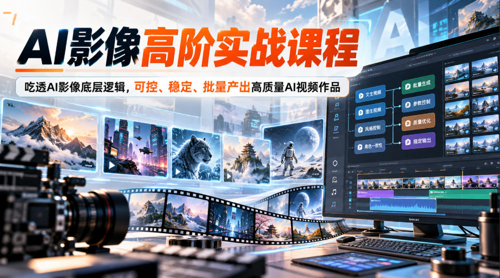 AI影像高阶实战课程，吃透AI影像底层逻辑，可控、稳定、批量产出高质量AI视频作品-锦程资源站